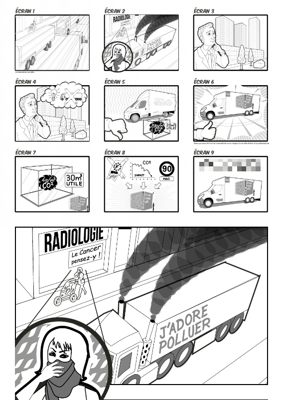 Storyboard réalisé pendant un atelier BD